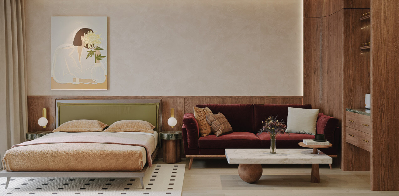 nội thất căn hộ 1 ngủ+ dự án sunshine legend city hưng yên